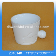 Canecas de porcelana baratas de venda quente com decoração de design de coelho